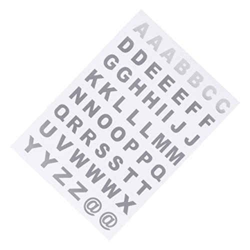 GETAJGHSD 25 Blätter transparenter Aufkleber Klebebuchstaben Aufkleber für Geschenkanhänger Brief Buchstaben Aufkleber Buchstaben Sticker Heißprägeaufkleber Alphabet-Aufkleber Silver von GETAJGHSD