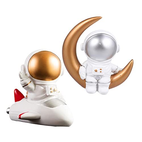 GETAJGHSD 2St Astronauten-Ornamente Kuchen Spielzeug Miniatur-Astronautenspielzeug Raumfiguren Tortendekoration kinder geburtstagsdeko Harz-Dessert-Tischdekorationen Desserttischverzierungen von GETAJGHSD