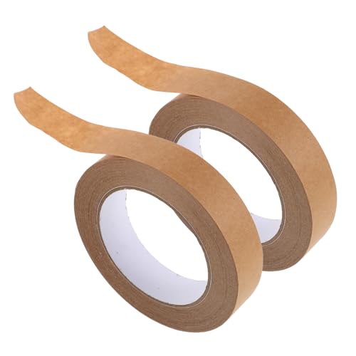 GETAJGHSD 2St Klebeband geschenkverpackung verpackungsband Mehrzweckband Etikettierband Kartonband Packpapier kleben Kraftdichtband natürliches Papierband Kraft-Versandband Kraftpapier Brown von GETAJGHSD