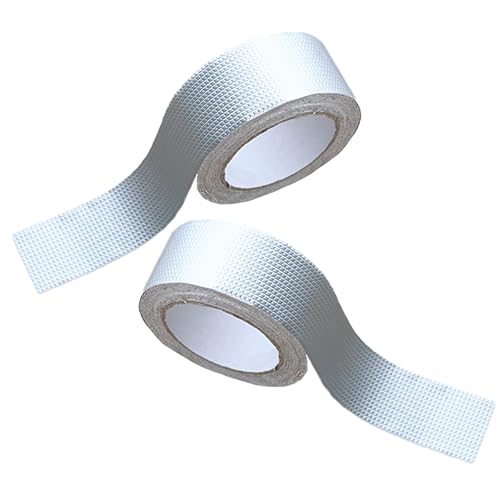 GETAJGHSD 2st Butylband Aus Aluminiumfolie Doppelseitiges Klebeband Strapazierfähig Teichversiegelung Kohlenstoff Leckabdichtung Reflektierend Griff Spender Verpackung Doppelt Plane Silver von GETAJGHSD