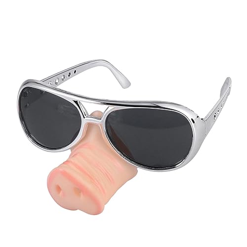 GETAJGHSD 2st Cosplay-party-brille Cosplay Schweinenase Lustige Brille Für Erwachsene Schweinekostüm Clown-brille Sonnenbrille Damen Kostüme Mode Sonnenbrillen Lustige Sonnenbrille Silver von GETAJGHSD