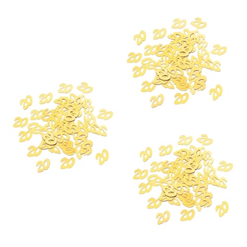 GETAJGHSD 3600 Stück 20 Geburtstag Konfetti Tischdeko Mit Konfetti 20. Partei 20. Geburtstag Glitzerornamente Brief Glitter Konfetti Golddekor Glitzerdekor Jahrestag Konfetti Goldrand Golden von GETAJGHSD