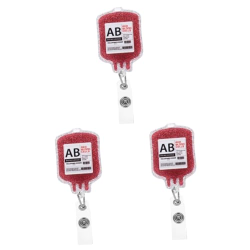 GETAJGHSD 3St Abzeichen scrollen büroartikel büromaterial verschluss für lederband nurse Phlebotomist-Abzeichenrolle ausziehbare Abzeichenrolle ID-Tag-Halter tragbarer Abzeichenclip Acryl von GETAJGHSD