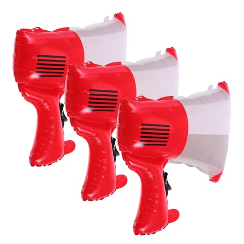 GETAJGHSD 3St Trompetenballon party zubehör luftballons groß Ballons für Feiern Dekorationen für Feuerwehrgeburtstage Spielzeughupe Bullhorn-Lenker -Megaphon Aluminiumfolie rot von GETAJGHSD