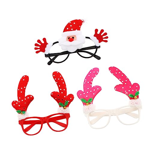 GETAJGHSD 3St Weihnachtsbrille Weihnachten lustige Brillen Weihnachts-Sankt-Brille kinder ferngläser kinderferngläser nupsis Weihnachtsdekoration Foto-Requisiten Kunststoffe und Vliesstoffe von GETAJGHSD