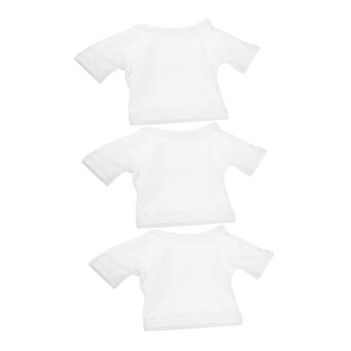 GETAJGHSD 3st Puppenkleidung Puppe Verkleiden Sich Kleidung Winzige Bärenkleidung Bärenpuppe T-Shirt Plüschbärenshirt Puppenkostümzubehör Zartes Puppen-t-Shirt Puppenversorgung Stoff Weiß von GETAJGHSD