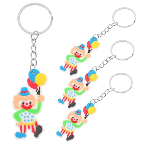 GETAJGHSD 4 Stück Clown-schlüsselanhänger Kleiner Schlüsselanhänger Für Die Handtasche Rucksack-schlüsselanhänger Geldbörse-ornament Schlüsselanhänger-dekoration Schlüsseldekor Pvc von GETAJGHSD