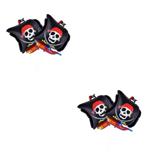 GETAJGHSD 4 Stück Halloween-Party-Luftballons Luftballons für die Piratenparty Rayan-Spielzeug für Kinder Partyballons halloween luftballons halloween ballons Halloween-Folienballons Black von GETAJGHSD