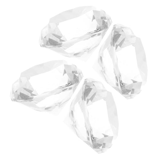 GETAJGHSD 4 Stück Künstlicher Kristalldiamant Tischdekoration Klare Kristalle Diamanten Für Kunsthandwerk Hochzeit Diamantdekoration Tischstreu-edelsteine Klarer Diamant Diamant-dekor Glas von GETAJGHSD