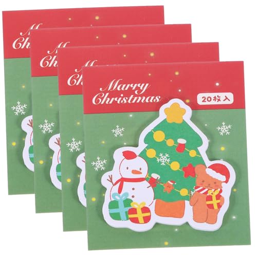 GETAJGHSD 4 weihnachtliche Haftnotizen kompakte Notizblöcke selbstklebende Memo-Aufkleber Seitenmarkierungen büroartikel büromaterial Scrapbook-Memo-Aufkleber abreißbare Memo-Sticker Papier von GETAJGHSD