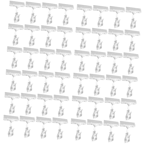 GETAJGHSD 48 Stk Regalclip kunststoffclips kunstoffclips Menükartenhalter markiesen klemmen Schild Clips für Werbeetiketten Display-Clips für den Einzelhandel Preishalterclips Plastik Weiß von GETAJGHSD