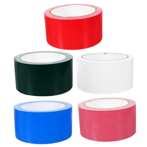 GETAJGHSD 5 Rollen Farbiges Klebeband Teppichnahtband strapazierfähiges Teppichband Klebeband für Handwerk Bodenaufkleber packing tape paketband teppich reparaturband Bastelband Stoff von GETAJGHSD