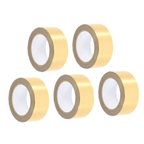 GETAJGHSD 5 Rollen dekoratives Klebeband Tagebuchband DIY Klebeband Metallband bastelmaterial für kinder wiederverwendbar klebeband dekorative Klebebänder Washi-Tape-Aufkleber Papier Golden von GETAJGHSD