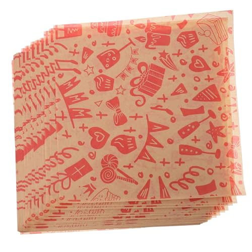 GETAJGHSD 50 Blatt Ölbeständiges Tamponpapier Fettdichte Verpackungen Hamburger-geschenkpapier Teller Sandwich Burgerpapier Pergamentpapier Papiertabletts Für Lebensmittel Liner Wickeln von GETAJGHSD