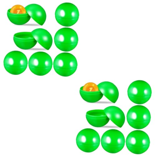 GETAJGHSD 50 Stück Ball Spielzeugbehälter Farbige Tennisbälle Kugel Kugeln Befüllbare Kugeln Bingo-Kugel Kleine Bingokugeln Kapseln Kugel Grüne Lotteriekugeln Nahtlose Bälle Plastik von GETAJGHSD