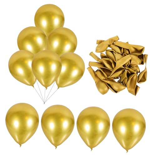 GETAJGHSD 50 Stück Ballon aus Metall bunte Partyballons Luftballons für Hochzeitsfeiern Heliumballon große luftballons große ballons Geburtstagsdekorationen Empfangsballons Emulsion Golden von GETAJGHSD