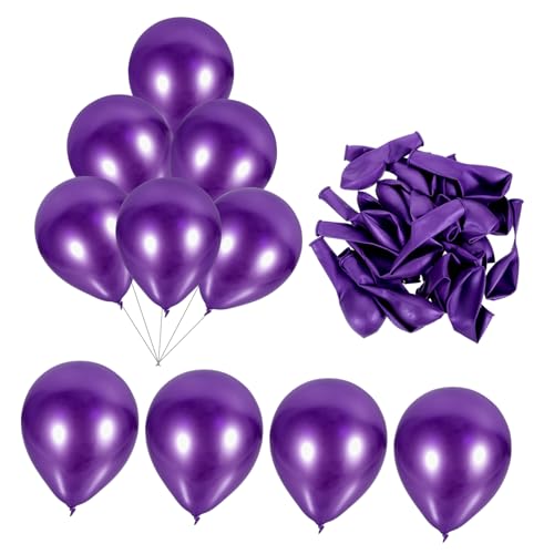 GETAJGHSD 50 Stück Ballonanordnung Geburtstagsfeier Festivalballons Partyballons Hochzeits-Brautballons luftballons Ballongas balloons Valentinstag-Ballons Hochzeitsballons Emulsion Violett von GETAJGHSD