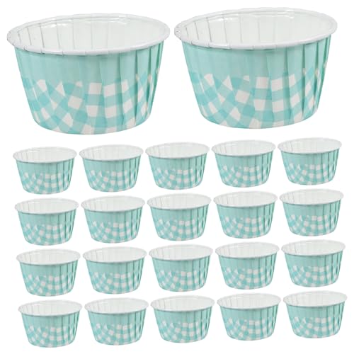 GETAJGHSD 50 Stück Cupcake-Tablett Cupcake-Papierförmchen Kuchen Tassen Backbecher Cupcake-Förmchen aus Papier Muffin-Verpackung Papierschalen für Partys Cupcake-Geschenkpapier Sky-blue von GETAJGHSD