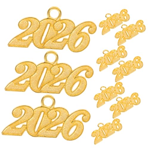 GETAJGHSD 50Pcs 2026 Anhänger mit Zahl und Jahr Schilderständer Kerze Kerze Kerze abschlussgeschenk schlüsselanhanger Schlüsselanhänger-Anhänger 2025-jähriger Charme Zinklegierung Golden von GETAJGHSD