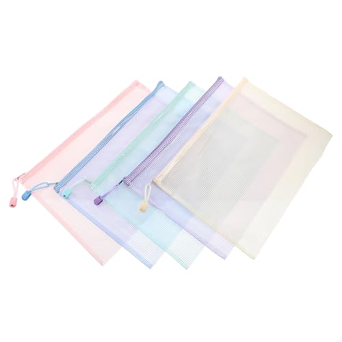 GETAJGHSD 5St Klare Aktentasche Netz Beutel mit Reißverschluss durchsichtige Papiertasche dokumenten tasche document bag mesh bag Aktentaschen mit Reißverschluss Aktentasche aus Mesh PVC von GETAJGHSD