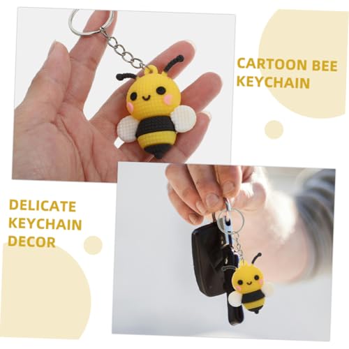 GETAJGHSD 5st Kleiner Bienenanhänger Zubehör Bienenstift Süßigkeitenglas Süßer Schlüsselanhänger Bienen-thema Taschenanhänger Plüsch Charme Auto Cartoon Biene Schlüsselanhänger Pvc Yellow von GETAJGHSD