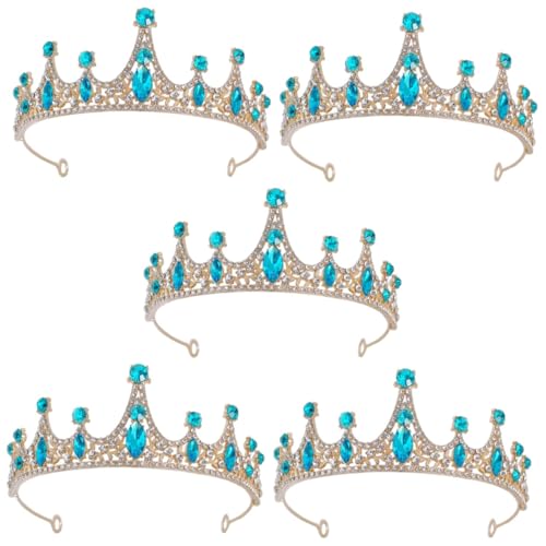 GETAJGHSD 5st Tiara Brautkronen-stirnband Accessoires Für Mädchen Party-stirnband Haarschmuck Für Mädchen Frauen Rosa Krone Haarschmuck Für Die Braut Geburtstagskrone Sky-blue Strass von GETAJGHSD