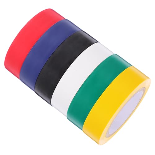 GETAJGHSD 6 Rollen Elektrisches Isolierband weißes Isolierband rosa Isolierband Bodenband elektriker werkzeug electrician tools doppelseitiges klebeband Schutzband Hochtemperaturbänder PVC von GETAJGHSD