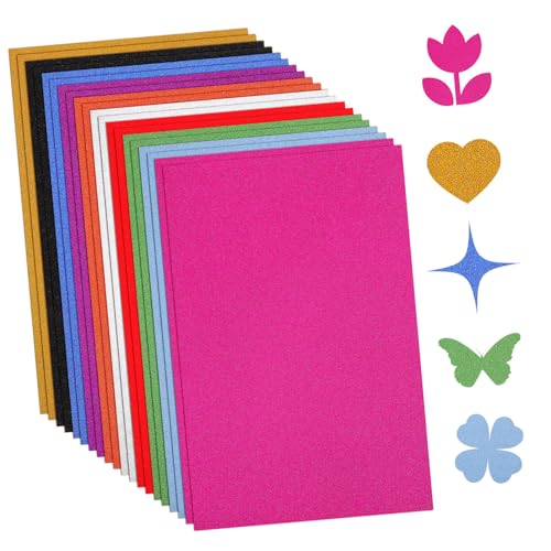 GETAJGHSD Glänzendes Kartonpapier 60 Blatt Glitzerkarton Bunter Karton für Scrapbooking Dekoration Jungen und Mädchen Sicher von GETAJGHSD