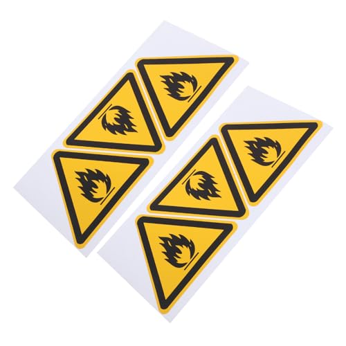 GETAJGHSD 6St Sicherheitswarnschilder Etikett aufkleber acotar sticker beschriften Sicherheitszeichen flashpoint stickbilder Warnschild für brennbare Stoffe Warnsignale selbstklebendes Vinyl von GETAJGHSD