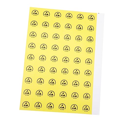 GETAJGHSD 800 Stk Statische Aufkleber elektrostatische Warnaufkleber Statischer Warnaufkleber Antistatische Warnschilder Selbstklebende Vorsichtslabels antistatisches Etikett Papier Yellow von GETAJGHSD