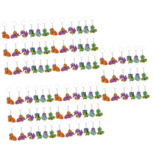 GETAJGHSD 90 Stück Cartoon Schlangen Schlüsselanhänger Schlangen Schlüsselanhänger Mini Schlangen Schlüsselanhänger Mini Drachenfiguren Glücks Schlüsselanhänger Boa Anhänger Glücks von GETAJGHSD