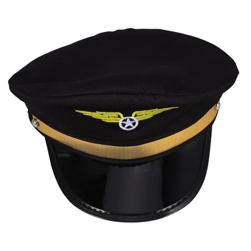 GETAJGHSD Airline Pilot Cap Kostümhut Airline Pilot Kostüm Hut Für Kinder Und Erwachsene Für Halloween, Cosplay Und Maskerade-partys, Verstellbar, Bequem von GETAJGHSD