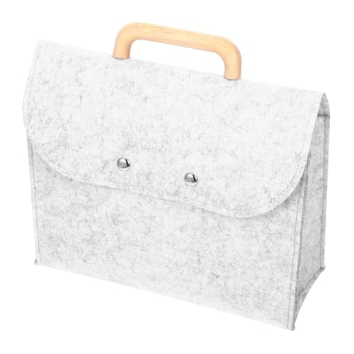 GETAJGHSD Einkaufstasche Aus Filz Aus Filz Aktenordner Aus Filz Tragbarer Aktenhalter Filztasche Aktentasche Dateiorganisator Kirchentasche Aus Filz Gefühlt Light Grey von GETAJGHSD