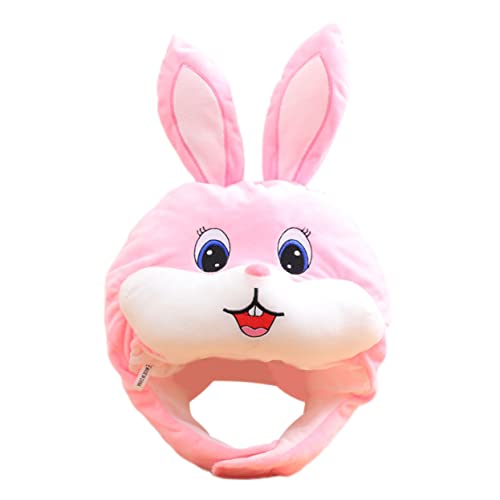 GETAJGHSD Gestickter Hasenkopf Mädchen Hut Kinderhaube Häschen Warme Mützen Plüsch-mütze Kostüm Hut Kaninchen Cosplay Hasenkostüm Cartoon-tierhaube Partyhüte Für Kinder Rosa Pp Baumwolle von GETAJGHSD