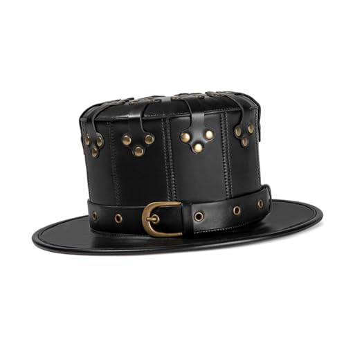 GETAJGHSD Hut Im Punk-stil Halloween-steampunk-hut Viktorianische Hüte Halloweenkostüm Steampunk-zylinder Ringmaster-hut Punk-kleidung Gotischer Herrenhut Ringmaster Zirkushüte Black von GETAJGHSD