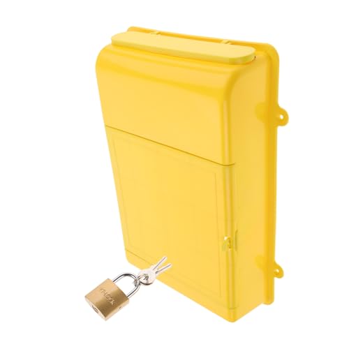 GETAJGHSD Kasten wandmontierter Briefkasten Sperre Vorhängeschloss verstauen Veröffentlichung Slot Postfächer Schließfach Münze briefkästen mit zeitungsfach Briefpostbehälter Plastik Yellow von GETAJGHSD