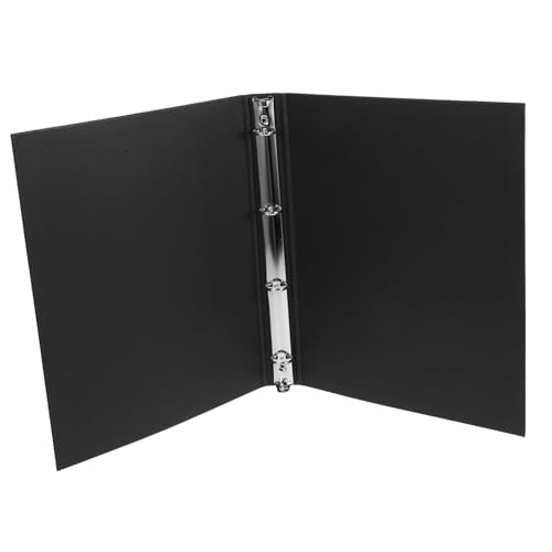 GETAJGHSD Loseblatt-bucheinband Binderschale Notebook-schalen A4-ringbuch Mit 4 Ringen 4-ring-ordner A4 Ringbuch A4 Hard-hand-kontoabdeckung Notizbuchhüllen Blindabdeckung Black Kraftpapier von GETAJGHSD