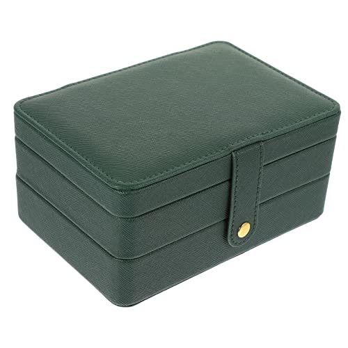 GETAJGHSD Mehrschichtige Schmuckschatulle Schmuckorganisator Für Frauen Schmuck-organizer-fach Mini-schmuckkästchen Halsketten-schmuck-organizer Reisering Tragbarer Schmuck Pu-leder Green von GETAJGHSD