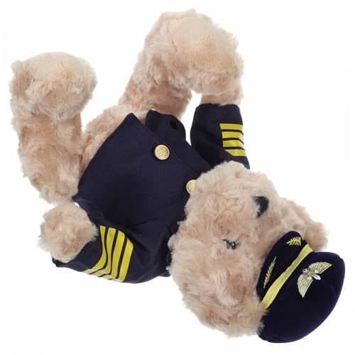 GETAJGHSD Niedliche Plüsch Pilotbärenpuppe Dekoratives Bärenspielzeug Für Babypartys Kleine Bärenpuppe Mit Pilotenmotiv Ausgestopfte Plüschbärenpuppendekoration von GETAJGHSD