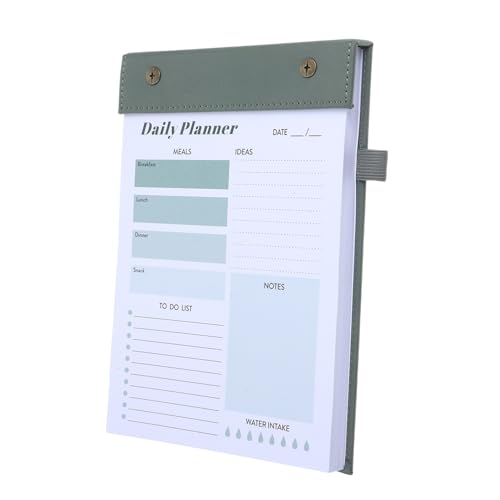 GETAJGHSD Notizbuch Tagesorganisator Planer-Organisator täglicher Aufgabenplaner Abreißbares Planerpad Alltagsplaner Notizblock Zeitplan Kalender Planungsunterlagen Papier Dark Green von GETAJGHSD