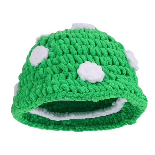 GETAJGHSD Pilzhut fleece cap strickmützen Hut für Männer Entzückender Hut Neuheit Hut Männer Frauen Outdoor-Hut Angenehm zu tragender Hut Einzigartige Hüte Partyhut Dicker Samtfaden Green von GETAJGHSD