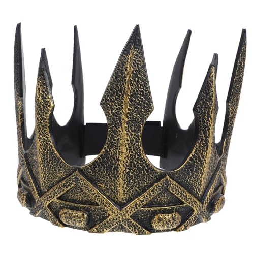 GETAJGHSD Pu Schäumende Königskronen Bühnenkopfschmuck Halloween Kostüme Krone Geburtstag Tiara Stirnband Abschlussballkrone König Kostümzubehör Königin Stirnband Vintage Krone Zarte Krone von GETAJGHSD