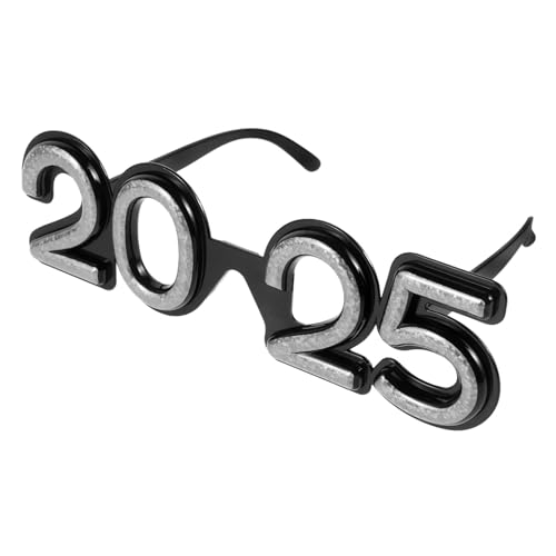 GETAJGHSD Silvester-Partybrille Abschlussbrille 2025 Neonbrille grüne Sonnenbrille Gläser Neujahrsbrillen Partybrillen für Silvester gefälschte Kinderbrille Silvester-Party-Brille STK Silver von GETAJGHSD