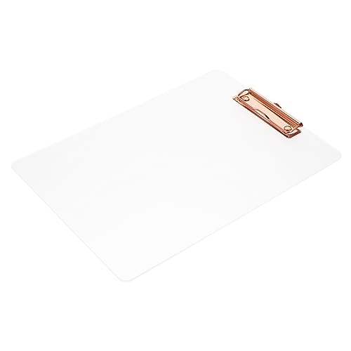 GETAJGHSD Transparenter Boardclip Schreibunterlage Schreiben Klemmbrett Versorgung Stabile Schreibtafel 11x17 Klemmbrett Büro-hartfaserplatte Übersichtliche Zwischenablage Metall Rose Gold von GETAJGHSD