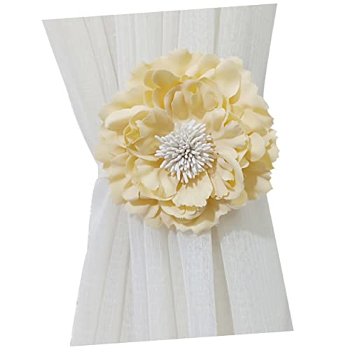 GETAJGHSD Vorhangschnalle Blumenschnallen Für Vorhänge Hochzeitsvorhänge Stoffblume Schnalle Für Vorhang Raffhalter Für Vorhänge Gardinenhalter Vorhangverschluss Hochzeitsdekoration Yellow von GETAJGHSD