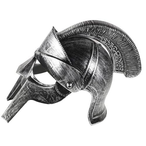 GETAJGHSD -hut Halloween-party-cosplay-helm Soldatenkopfbedeckung Historischer Römischer Offiziershelm Rüstungshelm Römischer Soldat-kostümhelm Dekorativer Soldatenhelm Plastik Silver von GETAJGHSD