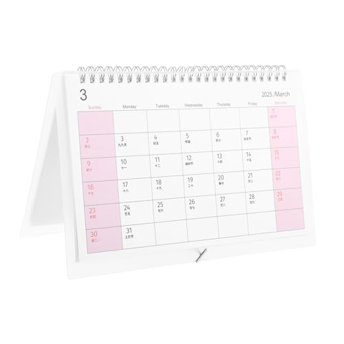 GETAJGHSD Tischkalender 2025 Dekorativer Tischkalender Schreibtischkalender Fürs Büro Standkalender Für Den Schreibtisch Staffelei Kalender Tischkalender Stehend Kalender Papier Black von GETAJGHSD