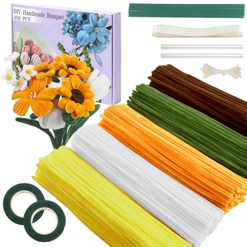 GETBSTOOP 420 Stück Rohrreiniger Bastelset, Großpackung mit Blumen-Rohrreinigern for DIY Blumenarrangements, Chenille-Drähte for kreative Bastelprojekte for Kinder und Erwachsene GETBSTOOP 420 Stück Rohrreiniger Bastelset, Großpackung mit Blumen-Rohrreinigern for DIY Blumenarrangements, Chenille-Drähte for kreative Bastelprojekte for Kinder und Erwachsene von GETBSTOOP