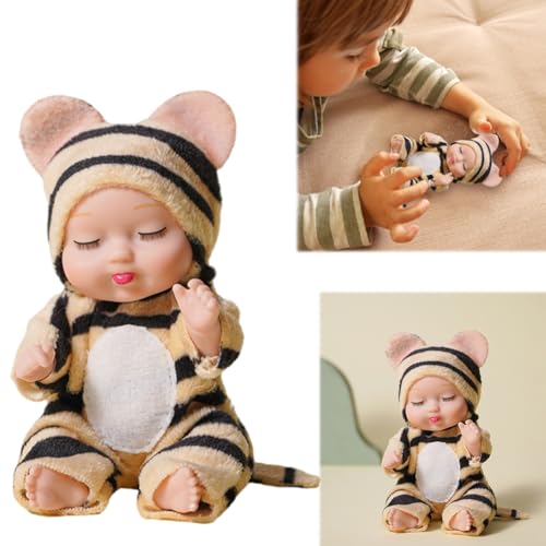 GETBSTOOP Mini-Reborn-Puppen, Mini-Babypuppen, Reborn-Puppenspielzeug, schlafende Wiedergeburtspuppen mit Kleidung, veraschbare lebensechte Neugeborene Babypuppe von GETBSTOOP