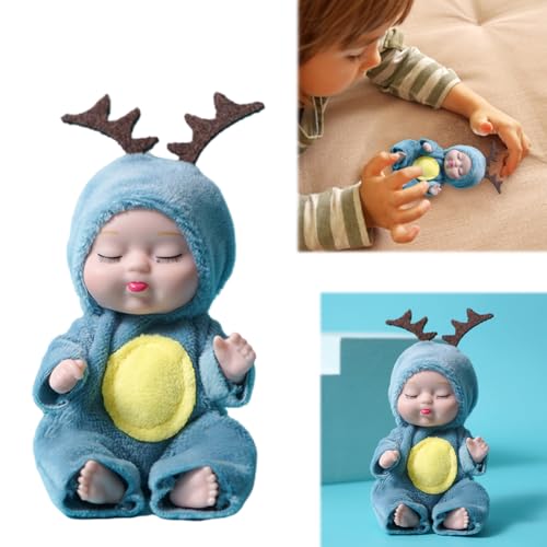 GETBSTOOP Mini-Reborn-Puppen, Mini-Babypuppen, Reborn-Puppenspielzeug, schlafende Wiedergeburtspuppen mit Kleidung, veraschbare lebensechte Neugeborene Babypuppe von GETBSTOOP